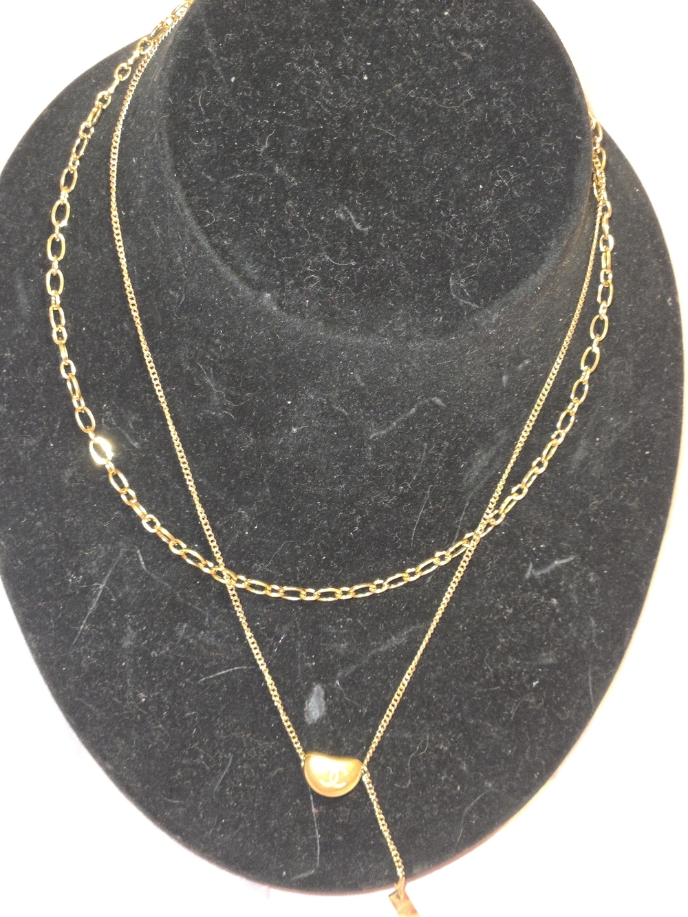18kgp Gold Layered Double Chain Necklace with Pendant